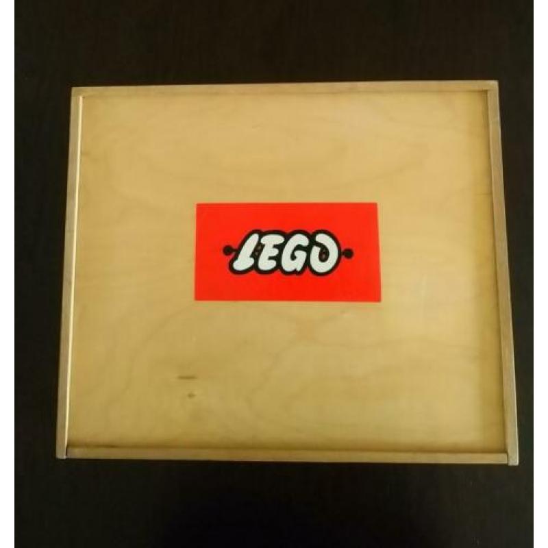 Lego oude houten assortimentskist met inhoud