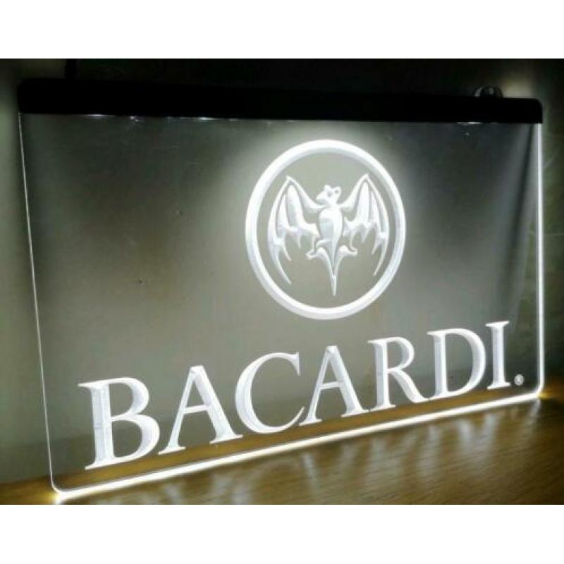 Bacardi 3d neon ledbord kroeg, keet, mancave, schuur, bar