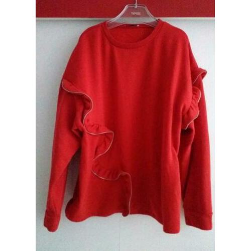 Leuke trui met ruches en rits model van Zara mt m zgn