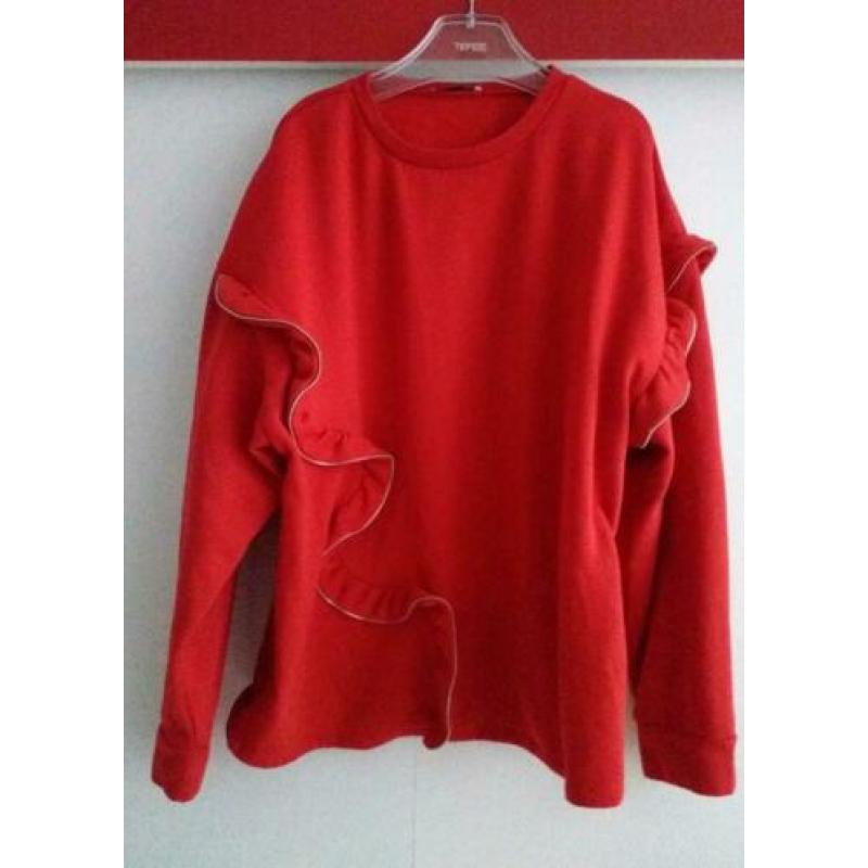 Leuke trui met ruches en rits model van Zara mt m zgn