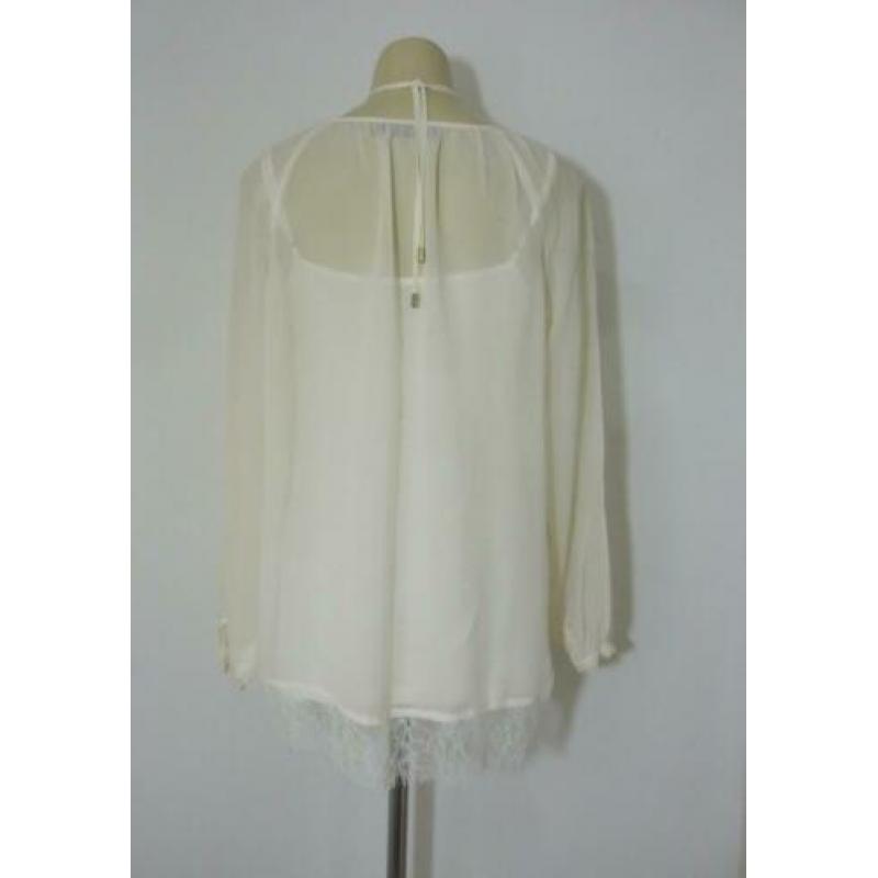 Roomwitte blouse van 100% zijde van Hallhuber Donna