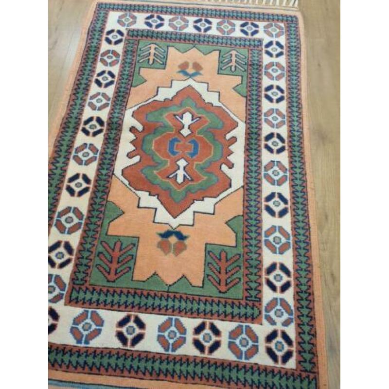 Vintage handgeknoopt perzisch tapijt Turks 160x81