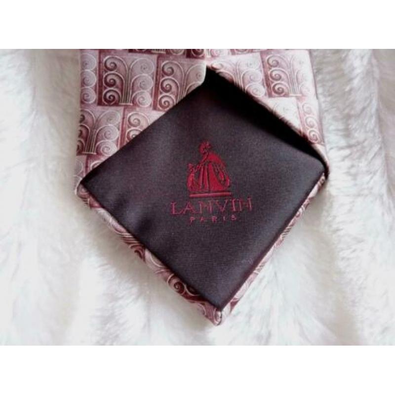 Oudroze haute couture stropdas 100% zijde met dessin Lanvin
