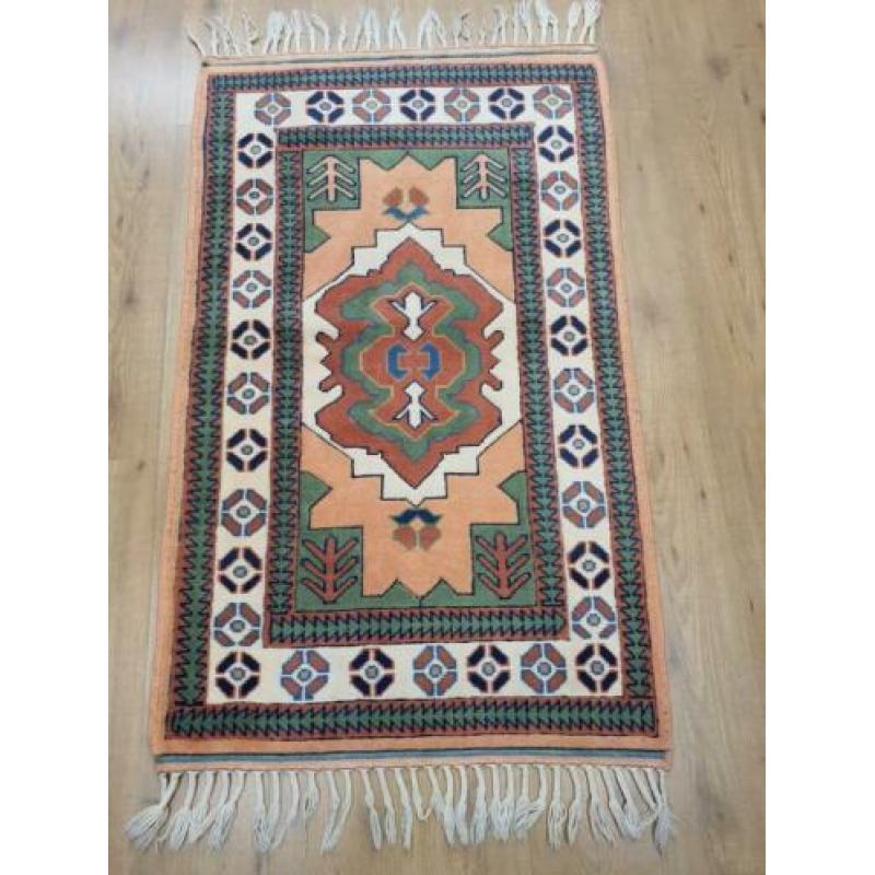 Vintage handgeknoopt perzisch tapijt Turks 160x81