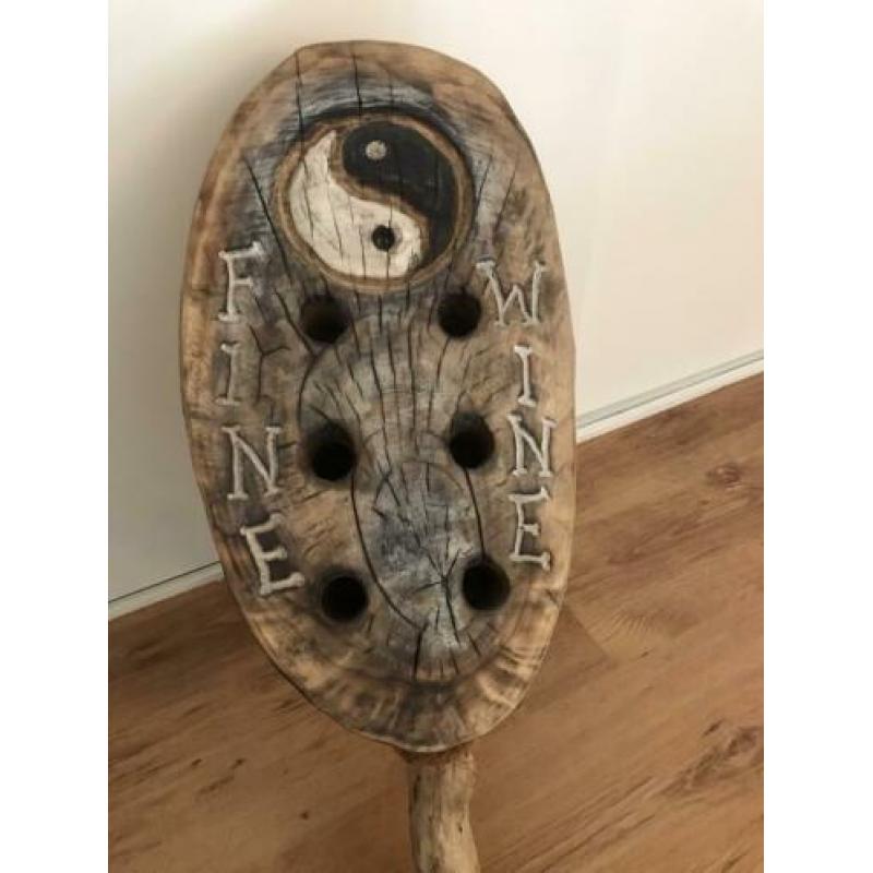 Handgemaakt houten wijnrek!