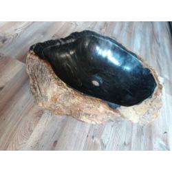 wastafel/wasbak versteend hout