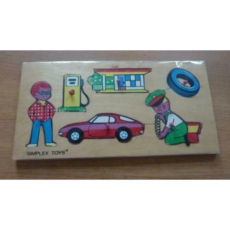 simplex puzzels, simplex toys, hout, brocant, puzzel