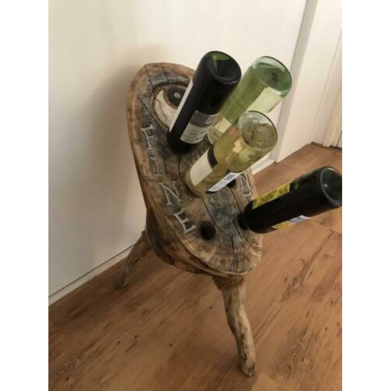 Handgemaakt houten wijnrek!