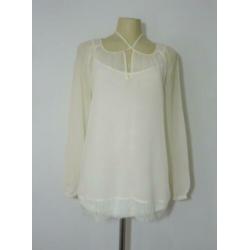 Roomwitte blouse van 100% zijde van Hallhuber Donna