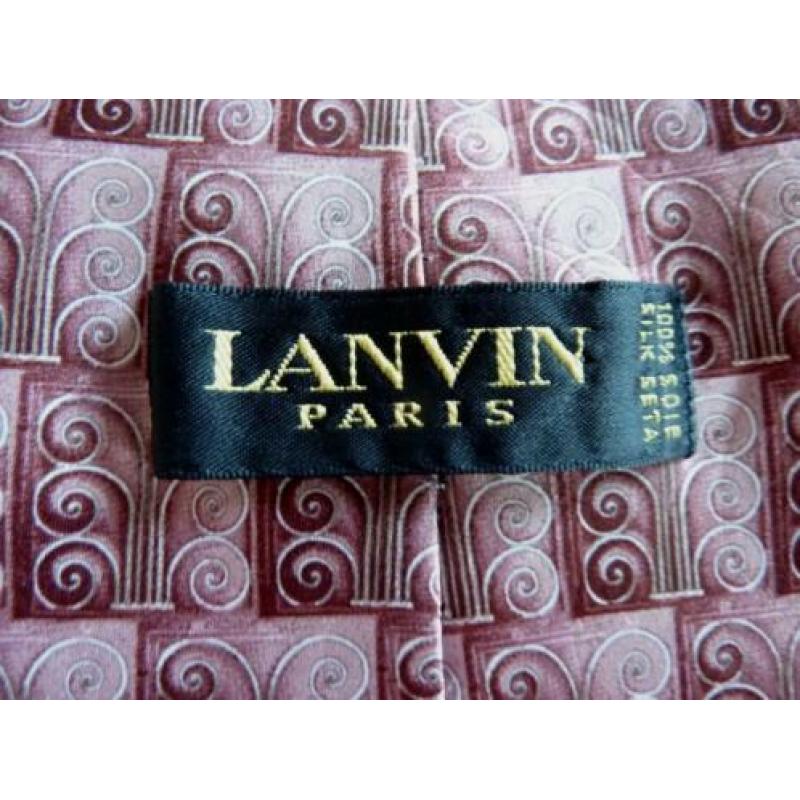 Oudroze haute couture stropdas 100% zijde met dessin Lanvin