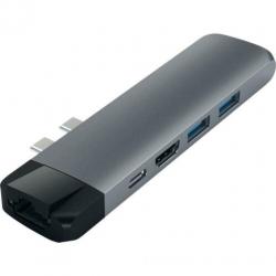 Satechi Pro USB-C Thunderbolt Ethernet hub Space Grijs