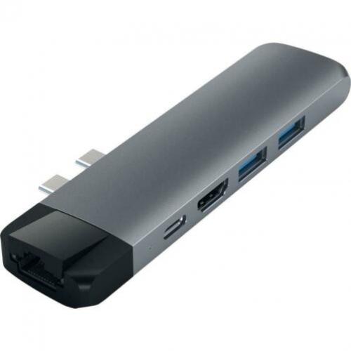 Satechi Pro USB-C Thunderbolt Ethernet hub Space Grijs