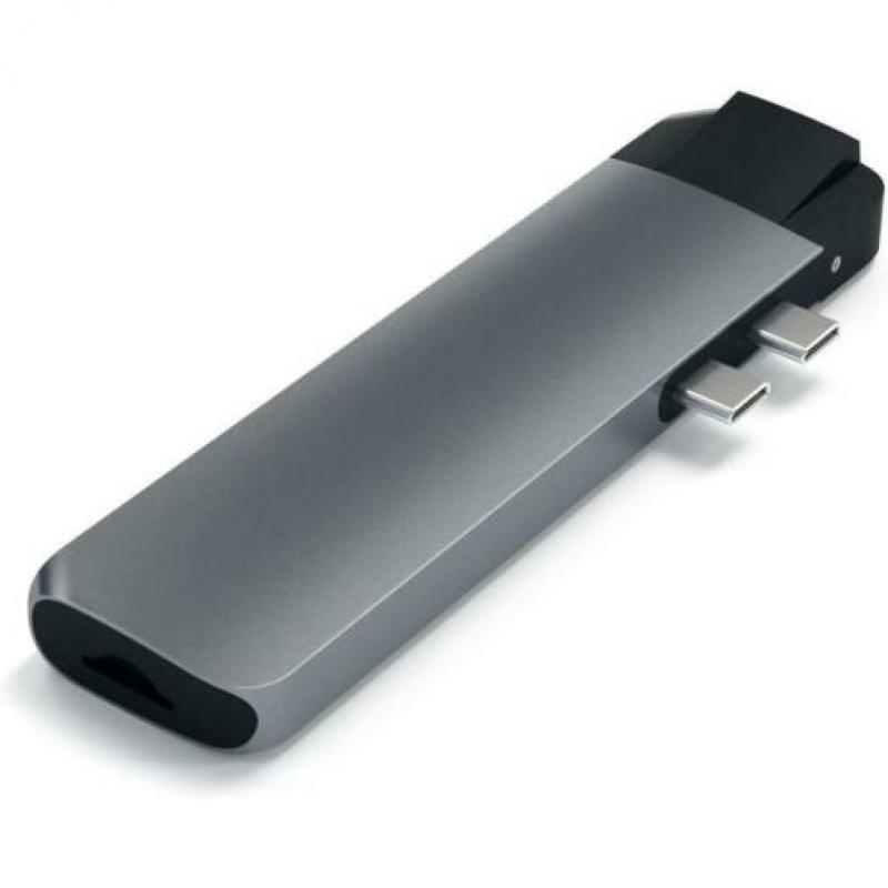 Satechi Pro USB-C Thunderbolt Ethernet hub Space Grijs