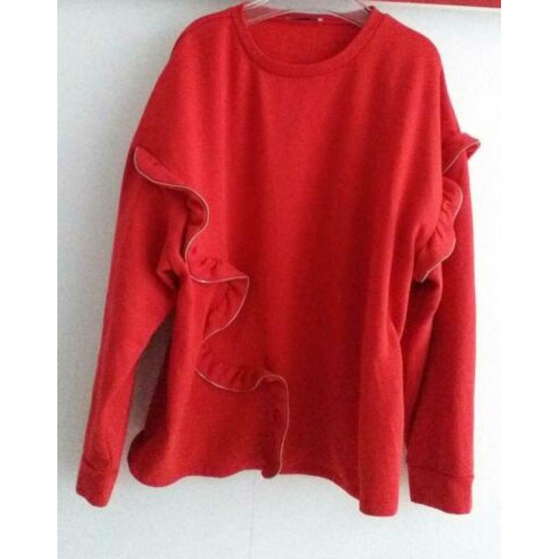 Leuke trui met ruches en rits model van Zara mt m zgn