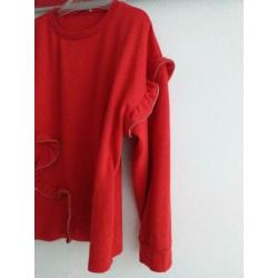 Leuke trui met ruches en rits model van Zara mt m zgn