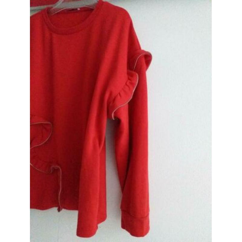 Leuke trui met ruches en rits model van Zara mt m zgn