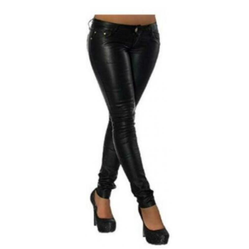 Mooie nieuwe coated jeans maat 34 nieuw (zwart)