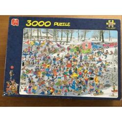 Jan van Haasteren puzzel op glad ijs 3000 stukjes compleet.
