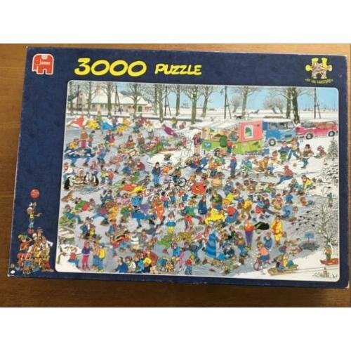 Jan van Haasteren puzzel op glad ijs 3000 stukjes compleet.