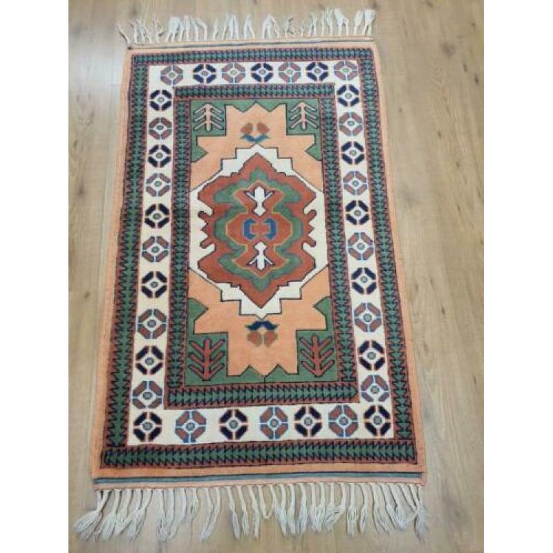 Vintage handgeknoopt perzisch tapijt Turks 160x81