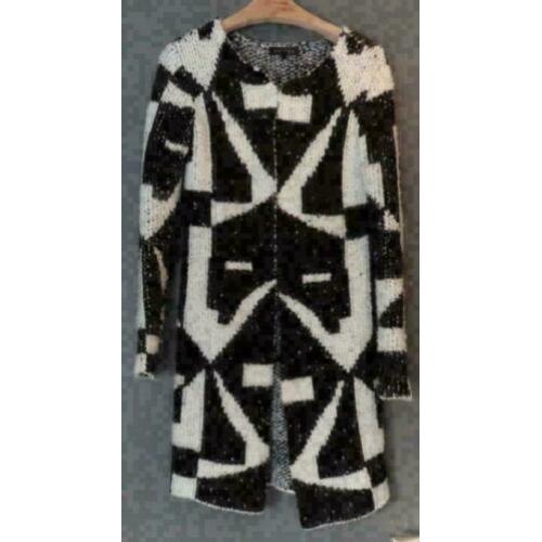 Costes zwart wit vest graphic teddy card maat XS