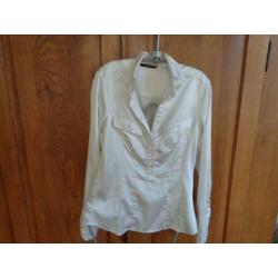 2 Leuke getailleerde satijnen Blouses van Vero Moda mt M/L