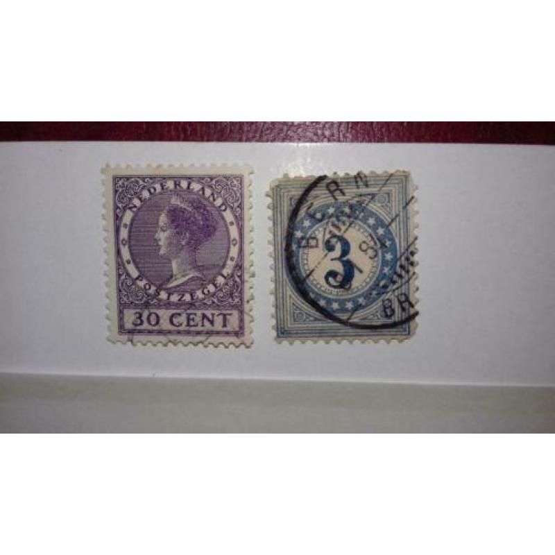 Set van 12 oud nederlandse postzegels