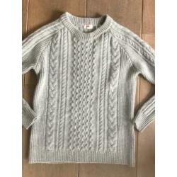 Levi's gebreide trui, grijs, 100% zachte wol, maat S, Aran