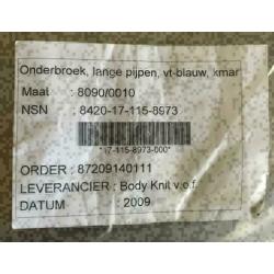 Body Knit donkerblauw lange onderbroek met gulp maat L