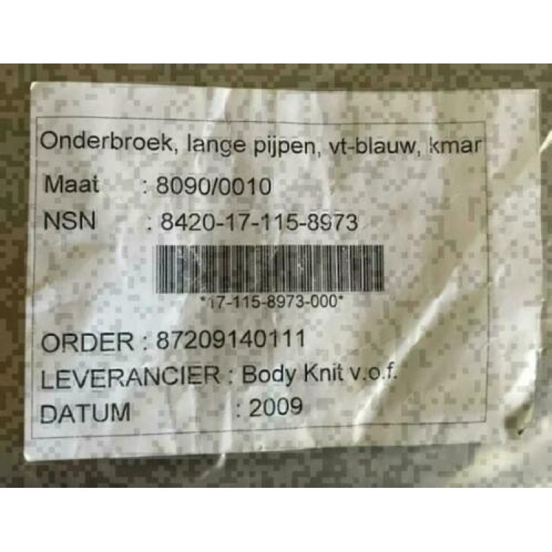 Body Knit donkerblauw lange onderbroek met gulp maat L