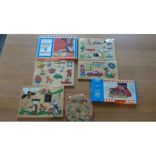 simplex puzzels, simplex toys, hout, brocant, puzzel