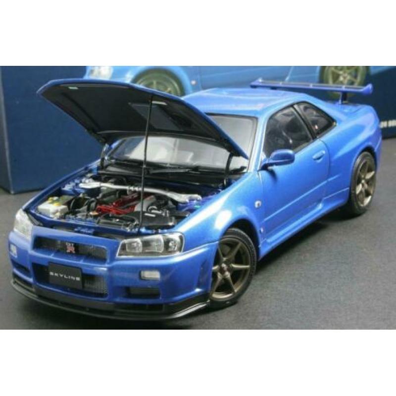 Ebbro Nissan Skyline GT-R Bayside blue 1/24 schaal mega vet