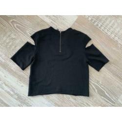 zwart shirtje open mouwen maat S