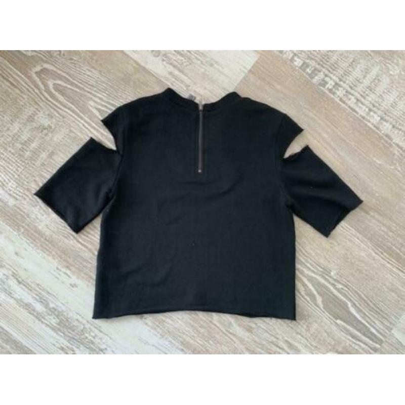 zwart shirtje open mouwen maat S