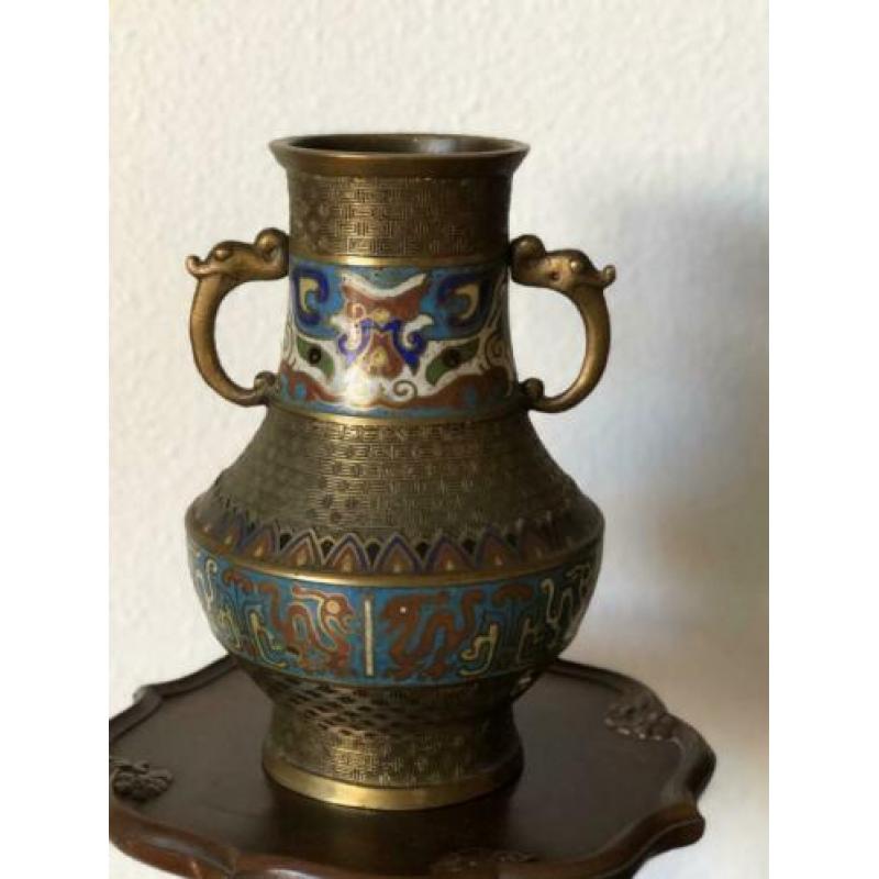 Oosters Chinees brons emaille vaas
