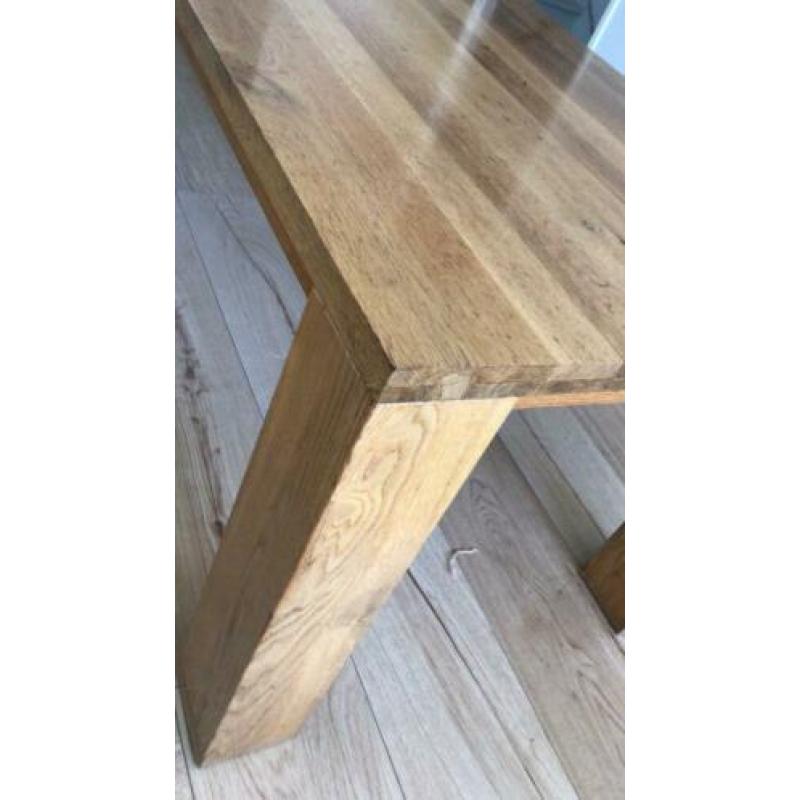 Mooie eettafel 160 x 100 gestoomd eiken
