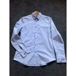 WE licht blauw slim fit overhemd maat L