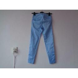 Licht blauw Gustav stretch broek 38 ritsjes aan zijkanten