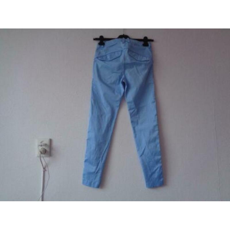 Licht blauw Gustav stretch broek 38 ritsjes aan zijkanten