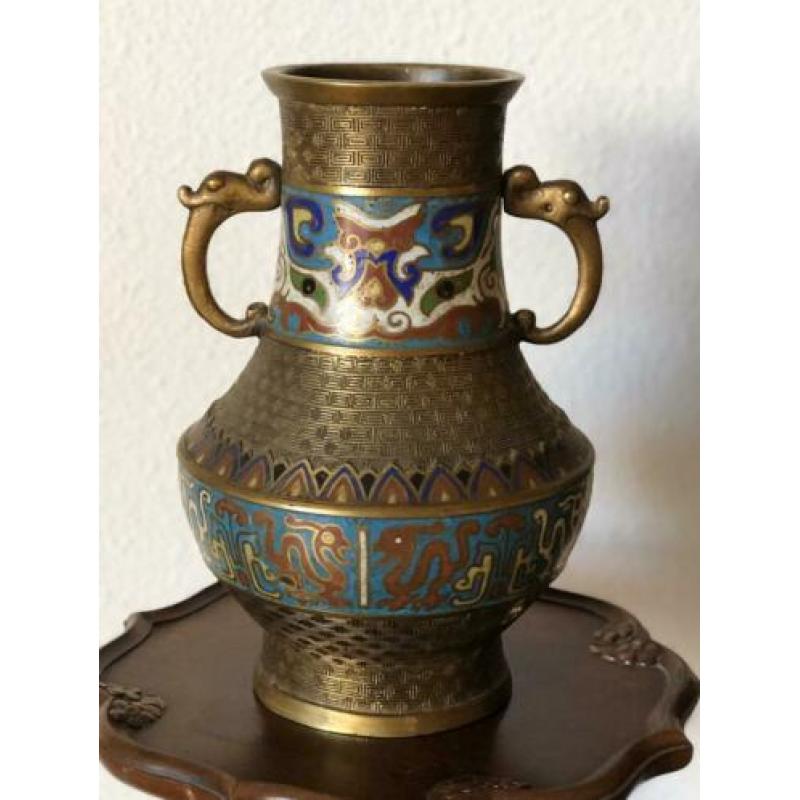 Oosters Chinees brons emaille vaas