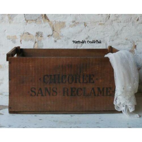 brocante oud houten Chicoree kratje / kistje