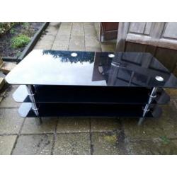 Te koop zwart glazen tv meubel