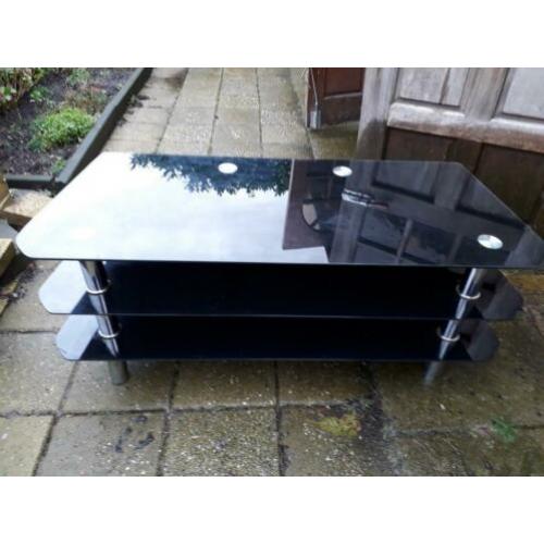 Te koop zwart glazen tv meubel
