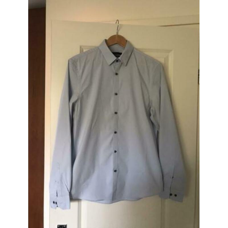 WE licht blauw slim fit overhemd maat L