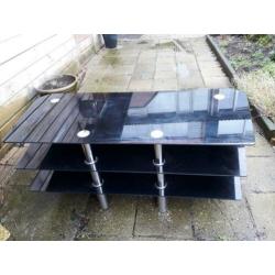 Te koop zwart glazen tv meubel