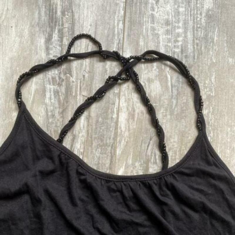 Zwart shirtje gekruist | Oasis | Maat S (36)