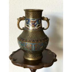 Oosters Chinees brons emaille vaas