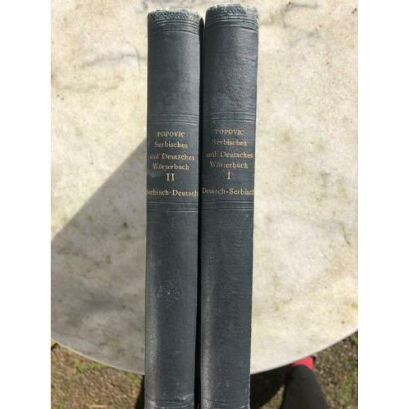 SERVISCH DUITS WOORDENBOEK 2 delig ANTIEK 1895 izgst