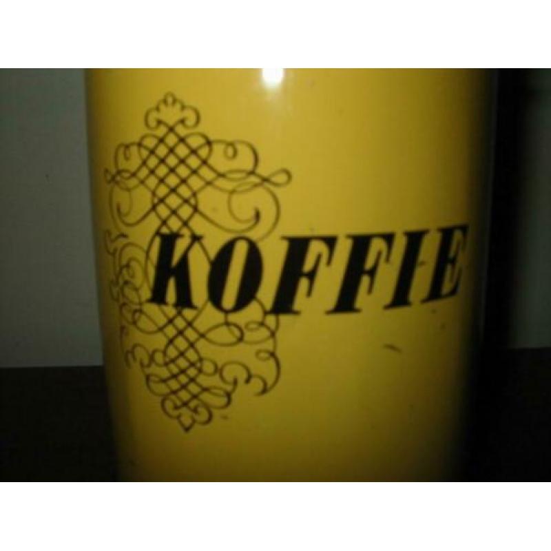 Retro/vintage koffie voorraad blik met mooie opdruk jaren 60