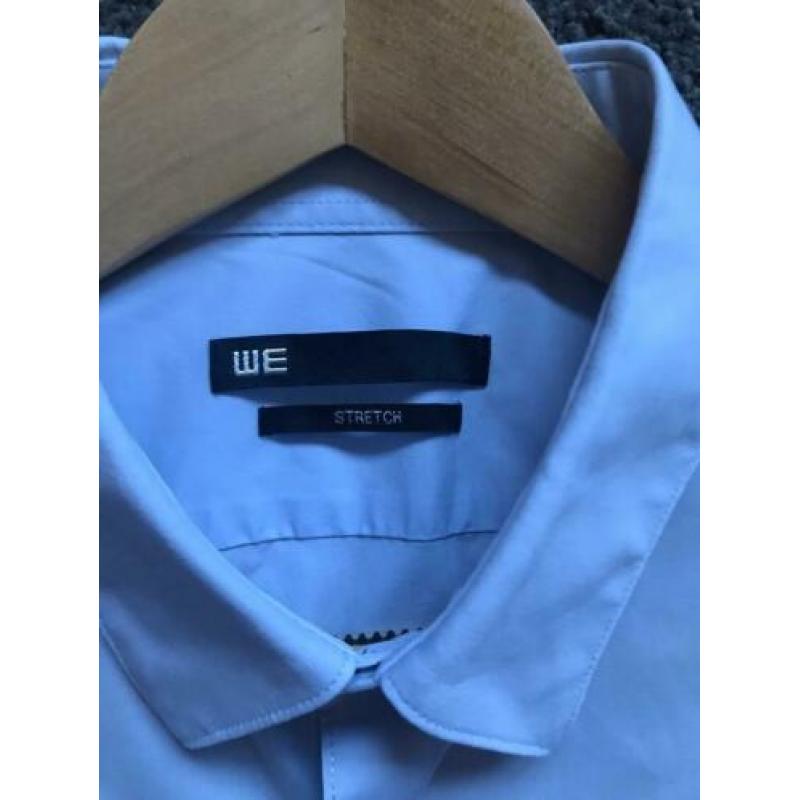 WE licht blauw slim fit overhemd maat L